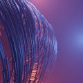 Abstract lines Cables Futuristic Network communication technology, 3d rendering